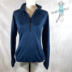 GapFit heathered blue half zip pullover workout top size medium